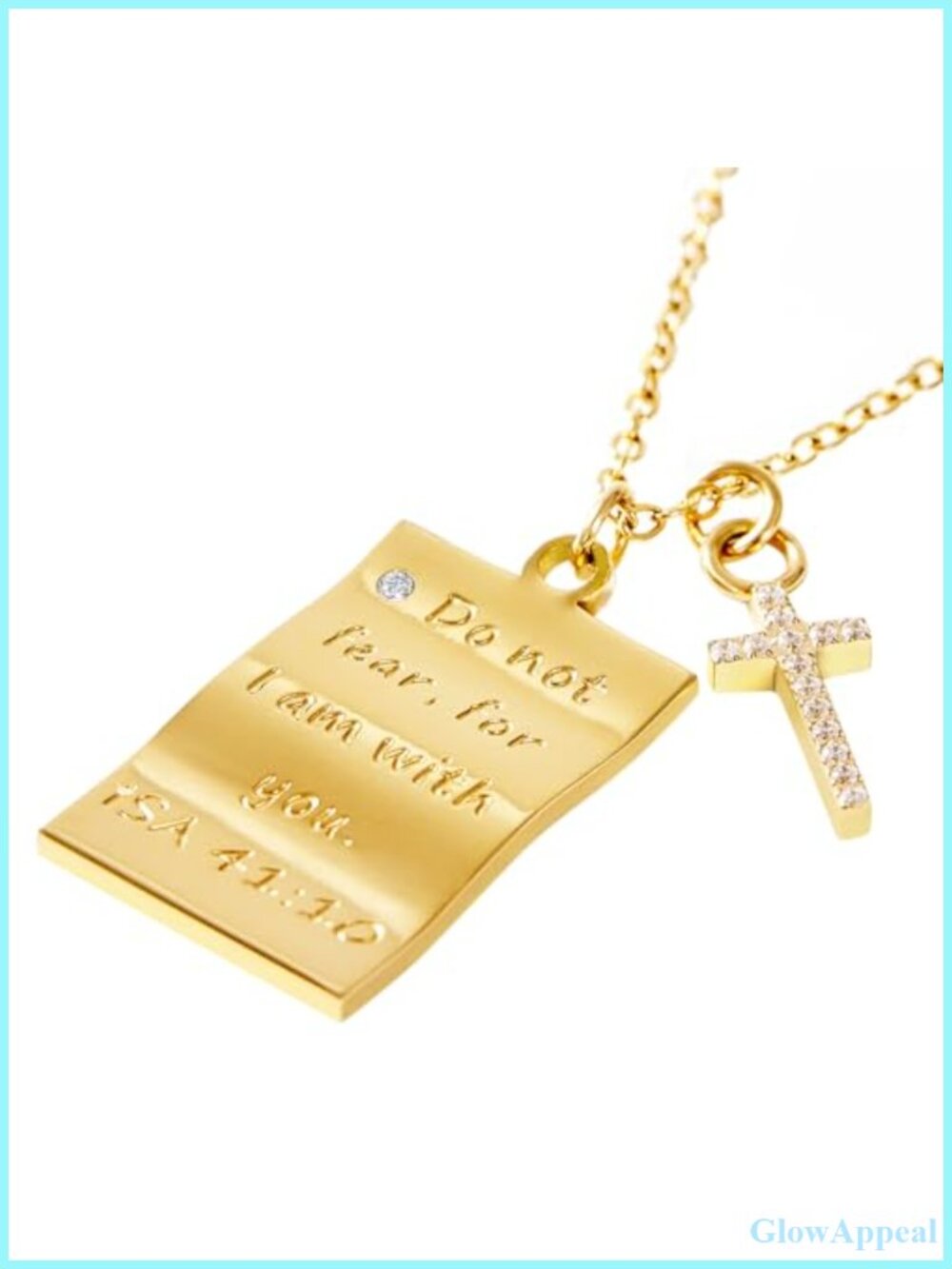 18k Gold-Plated Cross Necklace Bible Verse Pendant Christian Jewelry Gift